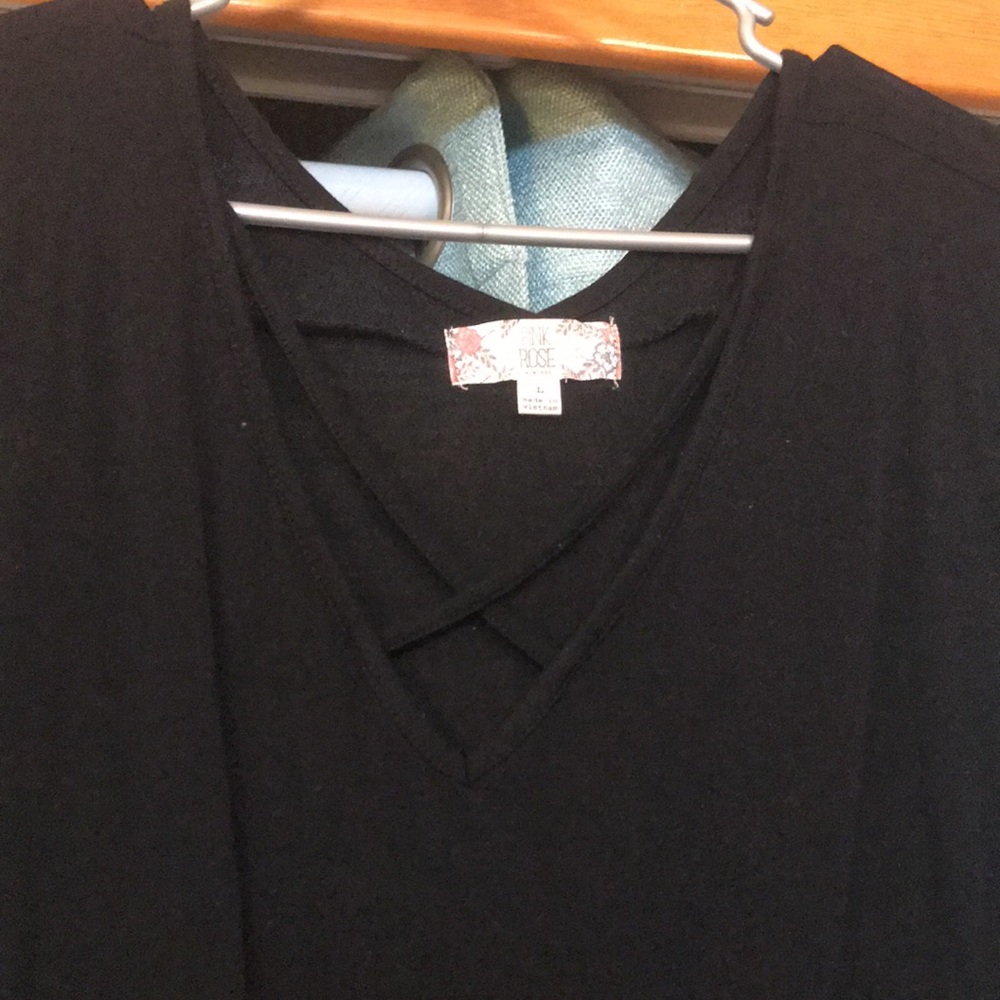 Black cross front shirt